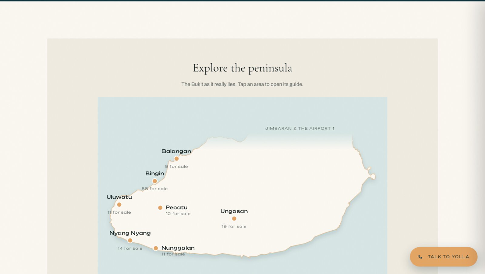 The Bukit peninsula map drawn from OpenStreetMap coastline data